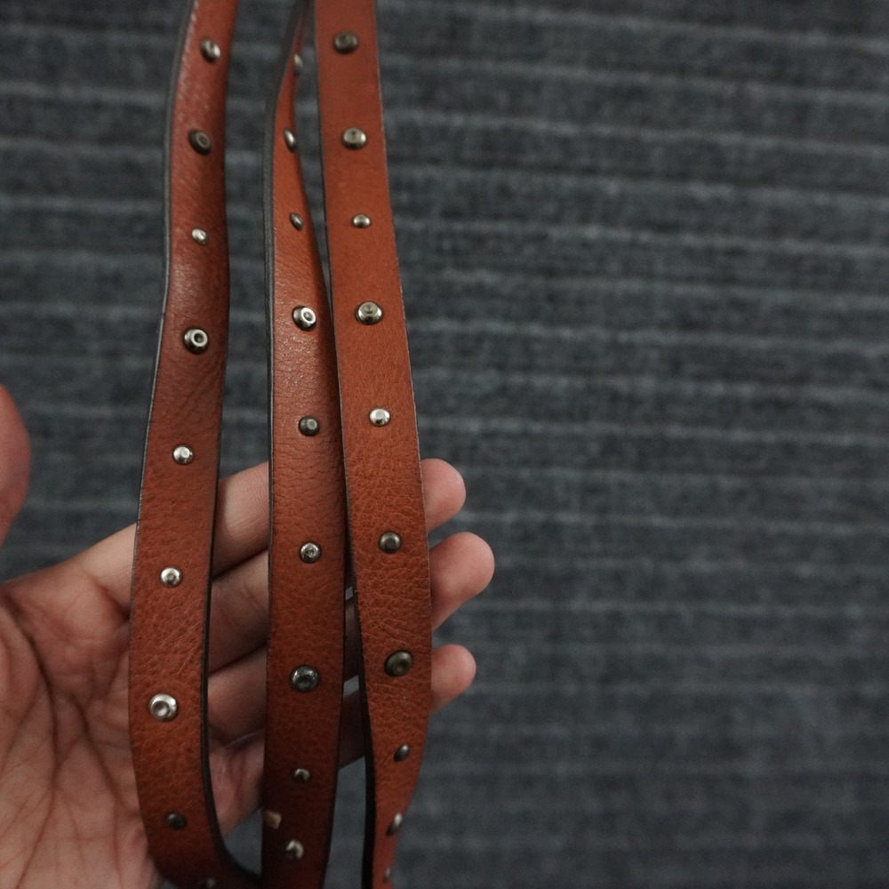 Sundance Multi-Strand Studded Leather Belt Womens Medium Brown Boho O-Ring